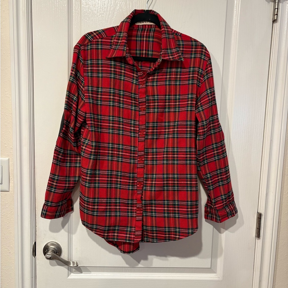 Reverse Red Plaid Women's Top